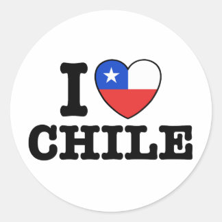 I LIEBE CHILE RUNDER AUFKLEBER