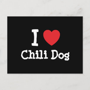 I Liebe Chili Hunde Herz T - Shirt Postkarte