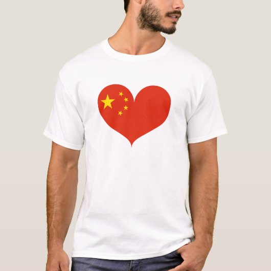 I Liebe China Flag T-Shirt (Vorderseite)