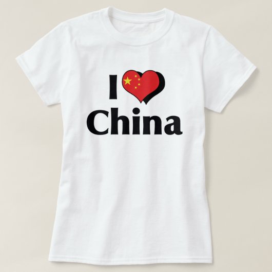 I Liebe China Flag T-Shirt (Design vorne)