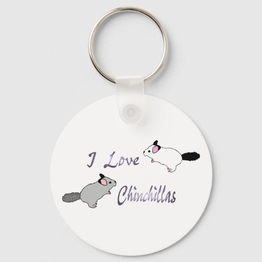 I Liebe Chinchillas Schlüsselkette Schlüsselanhänger (Vorderseite)