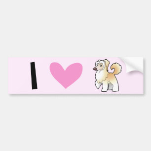I Liebe-Chinese Cresteds (powderpuff) Autoaufkleber
