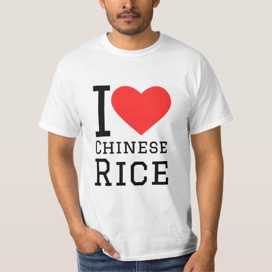 I Liebe Chinesischer Reis T-Shirt (Vorderseite)