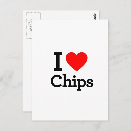 I Liebe Chips Postkarte (Vorne/Hinten)