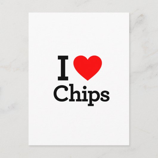 I Liebe Chips Postkarte (Vorderseite)