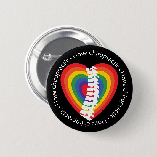 I Liebe-Chiropraktik-Knöpfe Button (Vorne & Hinten)