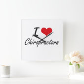 I Liebe Chiropraktoren Quadratische Wanduhr (Zuhause)