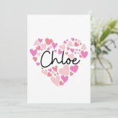 I Liebe Chloe Dankeskarte (Stehend Vorderseite)