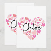 I Liebe Chloe Dankeskarte (Vorne/Hinten)
