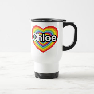 I Liebe Chloe: Regenbogenherz Reisebecher