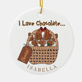 I Liebe Chocolate Bunny Basket Keramik Ornament