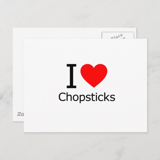 I Liebe Chopsticks Postkarte (Vorne/Hinten)