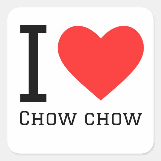 I Liebe Chow Quadratischer Aufkleber (Vorderseite)