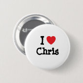 I Liebe Chris heart custom personalisiert Button (Vorne & Hinten)