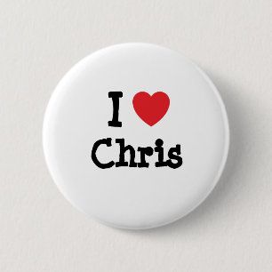 I Liebe Chris heart custom personalisiert Button