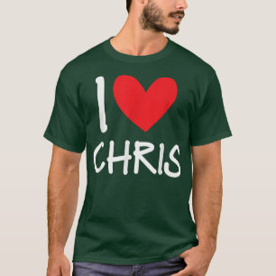I Liebe Chris Name Personalisiert Men Typ BESTE FR T-Shirt