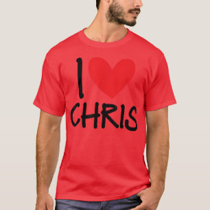 I Liebe Chris Name Personalisiert Men Typ BESTE FR T-Shirt