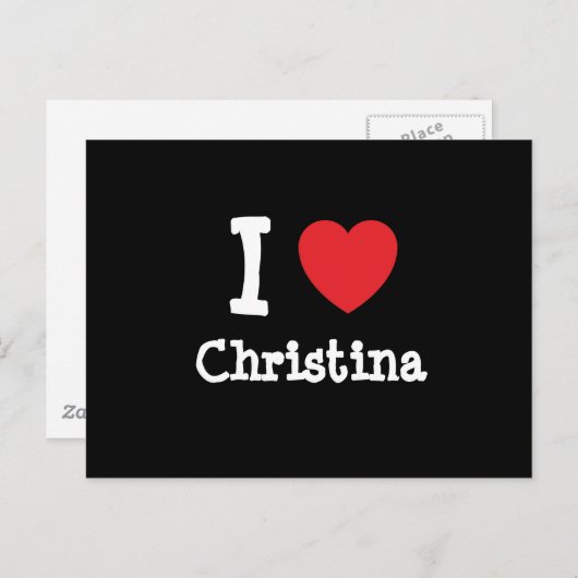 I Liebe Christina T - Shirt Postkarte (Vorne/Hinten)