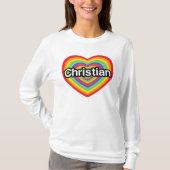 I Liebe Christlich: Regenbogenherz T-Shirt (Vorderseite)