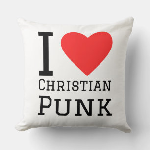 I Liebe Christlicher Punk-Quadrat-Aufkleber Kissen