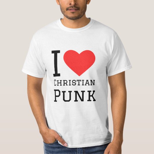 I Liebe Christlicher Punk-Quadrat-Aufkleber T-Shirt (Vorderseite)