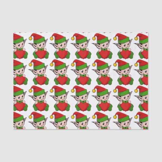 "I LIEBE CHRISTMAS" ELF SEIDENPAPIER (Vorderseite)