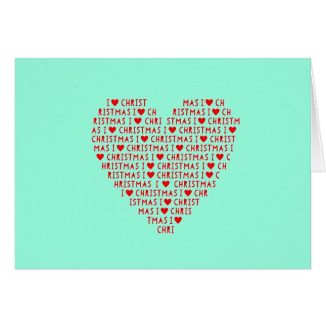 I Liebe Christus Weihnachtsfeiertage Rotes Herz Te (Vorderseite (Horizontal))