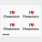 I Liebe Chuquisaca Rechteckiger Aufkleber (Blatt)