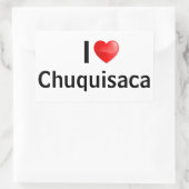 I Liebe Chuquisaca Rechteckiger Aufkleber (Tasche)