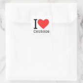 I Liebe Churros Quadratischer Aufkleber (Tasche)