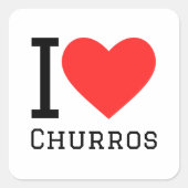 I Liebe Churros Quadratischer Aufkleber (Vorderseite)