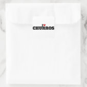I Liebe Churros Quadratischer Aufkleber (Tasche)