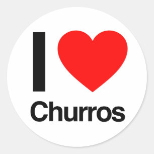i Liebe churros Runder Aufkleber