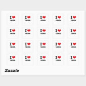 I Liebe Cider Quadratischer Aufkleber (Blatt)