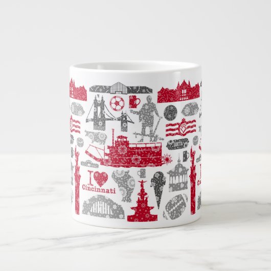 I Liebe Cincinnati 20oz Keramik Tasse (Vorderseite)
