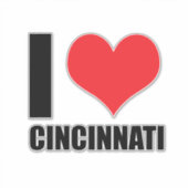 I Liebe Cincinnati Aufkleber (Vorderseite)