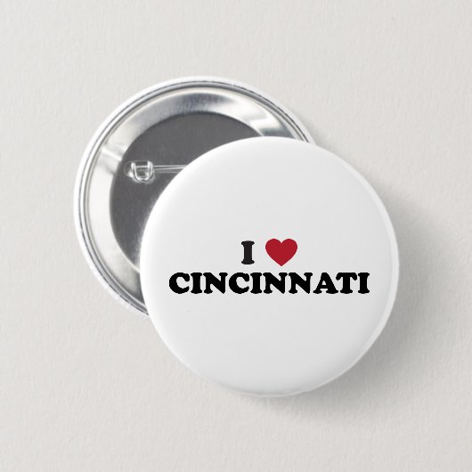 I Liebe Cincinnati Ohio Button (Vorne & Hinten)