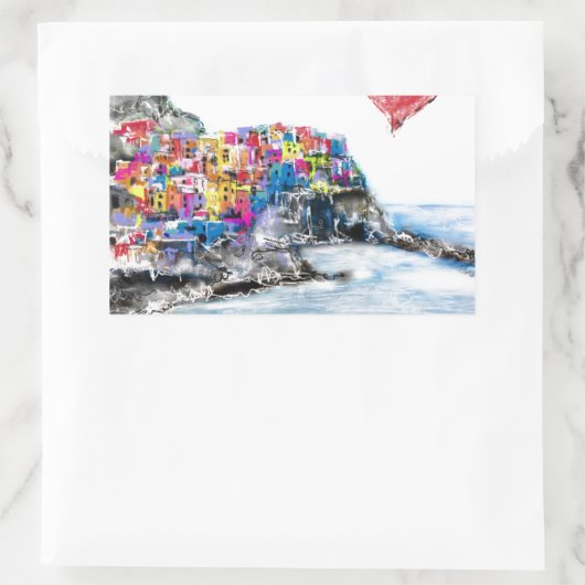 I Liebe Cinque Terre Rechteckiger Aufkleber (Tasche)