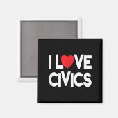 I Liebe Civics Zitat Lehrer und Student Magnet (Vorderseite/Rückseite)