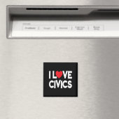 I Liebe Civics Zitat Lehrer und Student Magnet (In Situ (Geschirrspüler))