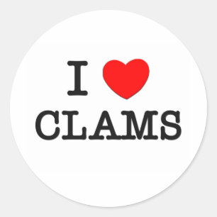 I Liebe CLAMS (Lebensmittel) Runder Aufkleber
