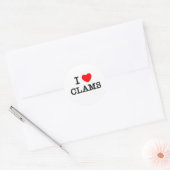 I Liebe CLAMS (Lebensmittel) Runder Aufkleber (Umschlag)