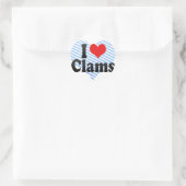 I Liebe Clams Runder Aufkleber (Tasche)