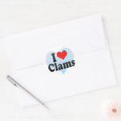 I Liebe Clams Runder Aufkleber (Umschlag)