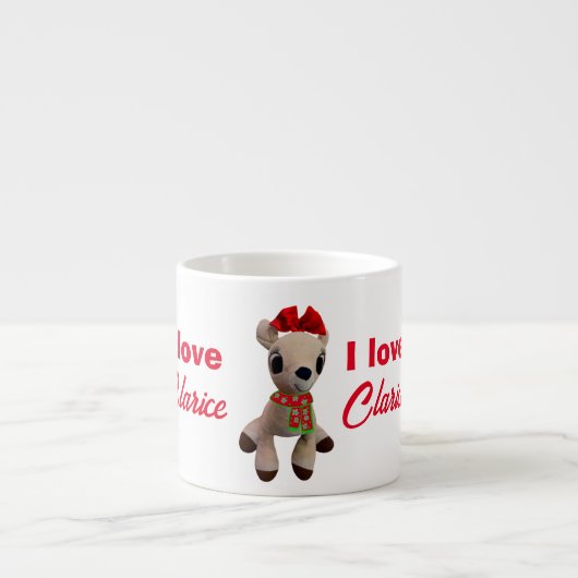 I Liebe Clarice Reindeer Rudolphs Freundin Kids Espressotasse (Vorderseite)