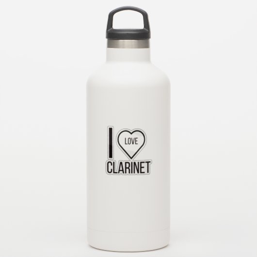 I LIEBE CLARINET AUFKLEBER (Wassserflasche)
