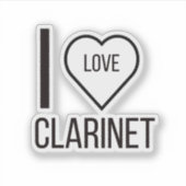 I LIEBE CLARINET AUFKLEBER (Vorderseite)
