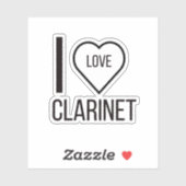 I LIEBE CLARINET AUFKLEBER (Blatt)
