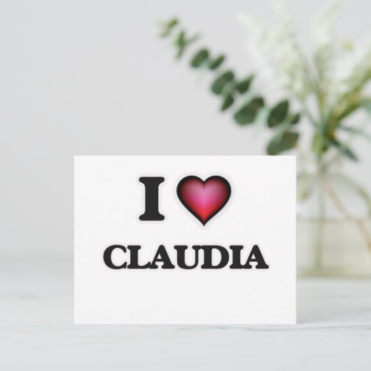 I Liebe Claudia Postkarte (Stehend Vorderseite)