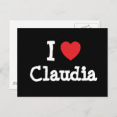 I Liebe Claudia T - Shirt Postkarte (Vorne/Hinten)